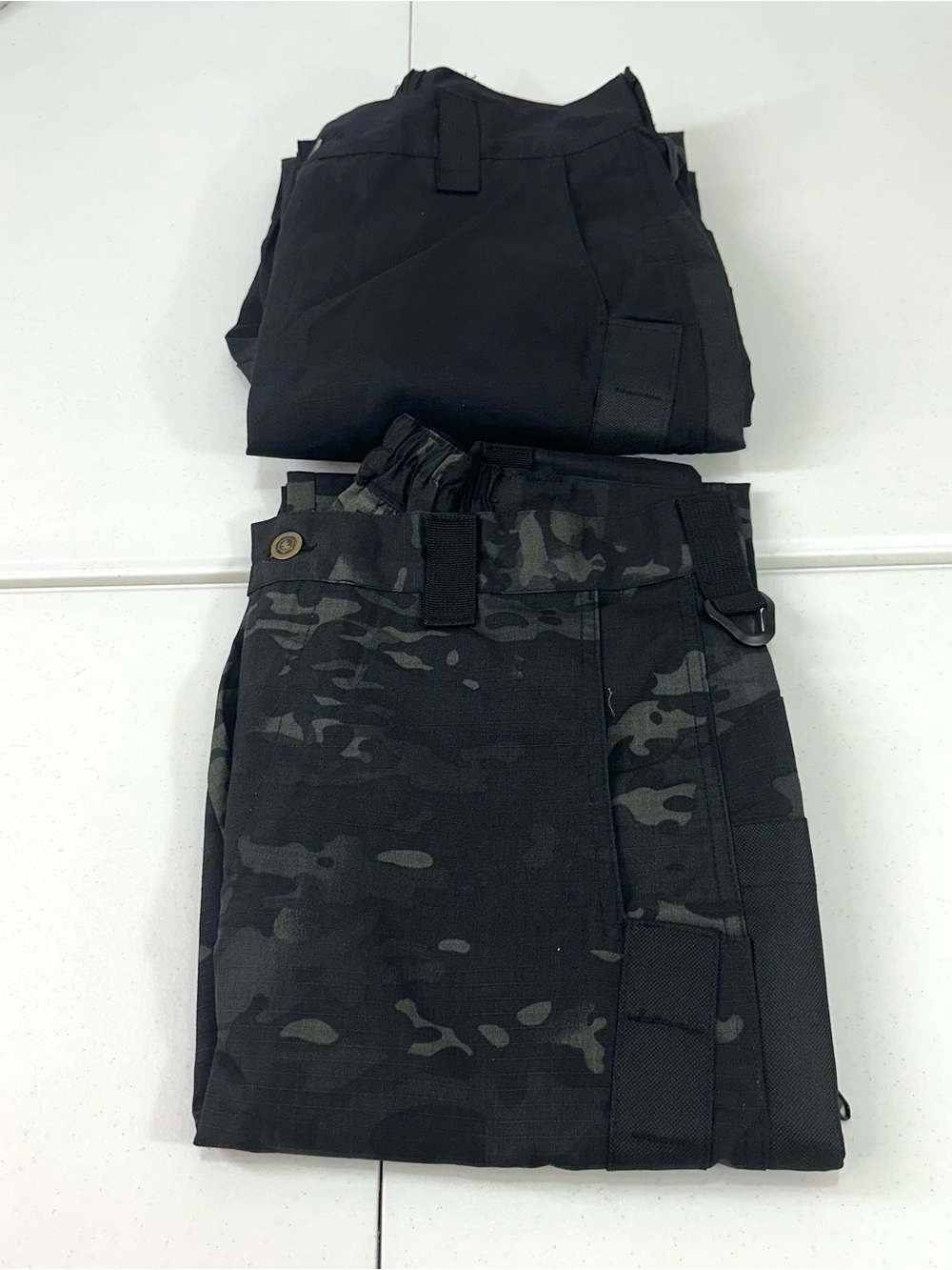 2 Pair Men's Black Camo & Black Tactical Pants -Medium 32x28 New